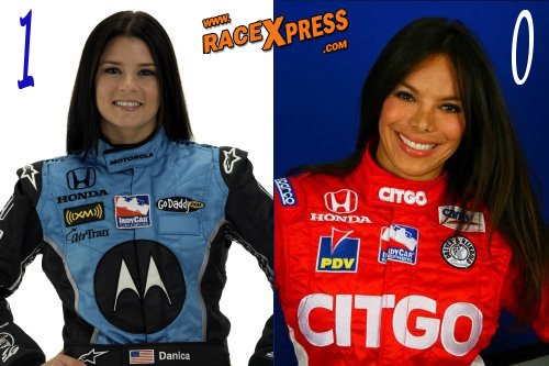 The Battle of the Babes Danica Patrick-Milka Duno: 1-0